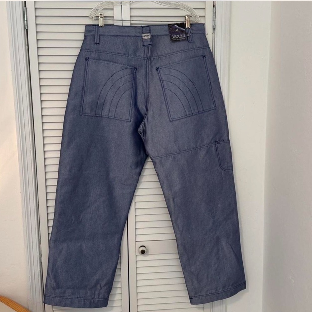 Cygas shiny reflective iridescent blue jeans vintage with tag still on - Picture 4 of 5